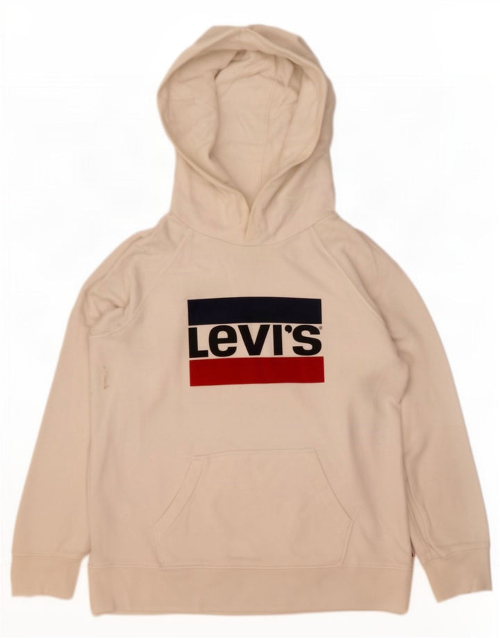 Levi's Hombre Sudadera Con Capucha Gráfica Jersey Pequeño De Algodón Blanco