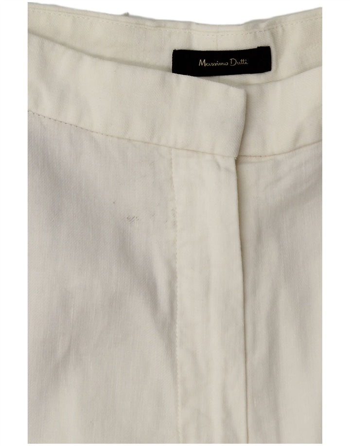 MASSIMO DUTTI Pantalón chino cónico para mujer EU 40 Medium W30 L27 Blanco