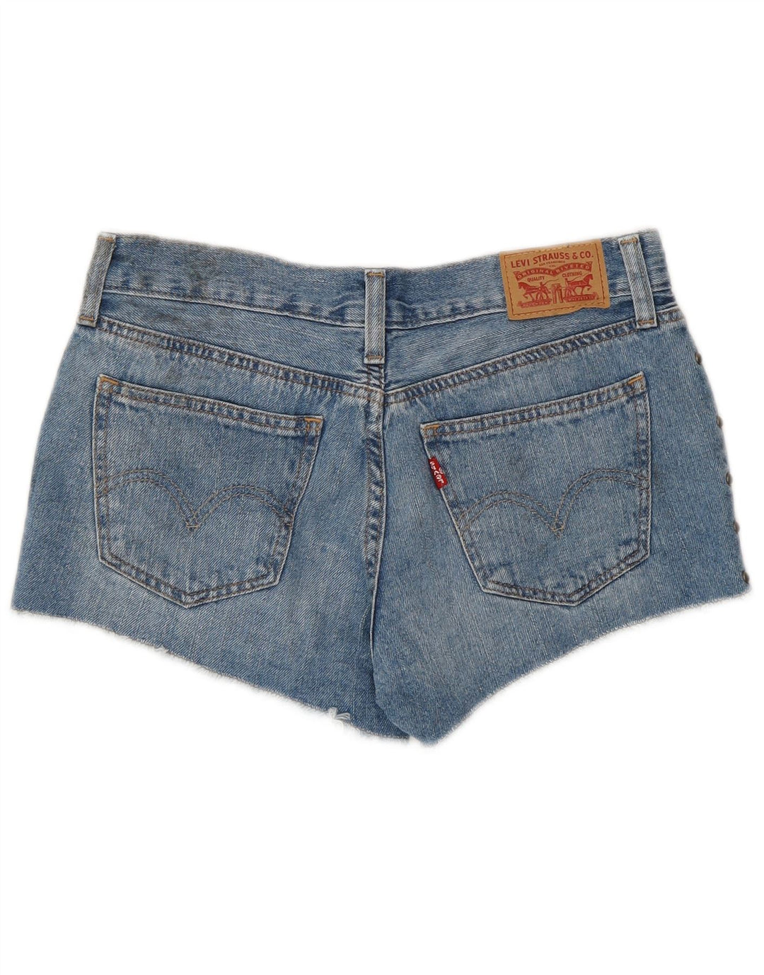 Levi's Mujer Denim Shorts Vaqueros W26 Small Azul Algodón