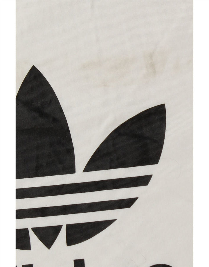 Adidas - Camiseta gráfica para hombre, talla pequeña, algodón blanco