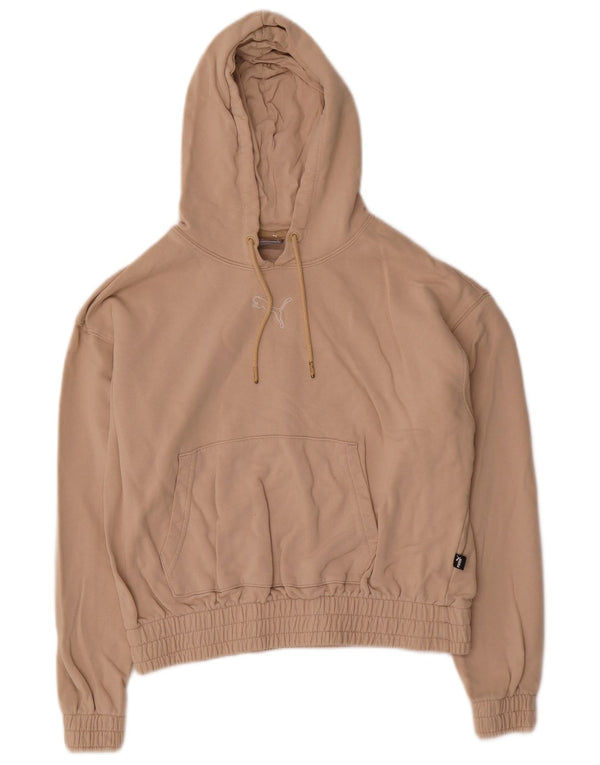 Puma Mujer Crop Oversize Sudadera con capucha Jumper UK 10 Small Beige