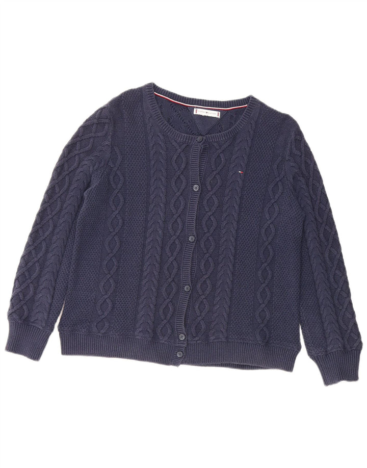 TOMMY HILFIGER Suéter tipo cárdigan para mujer Reino Unido 44 Medio Azul marino