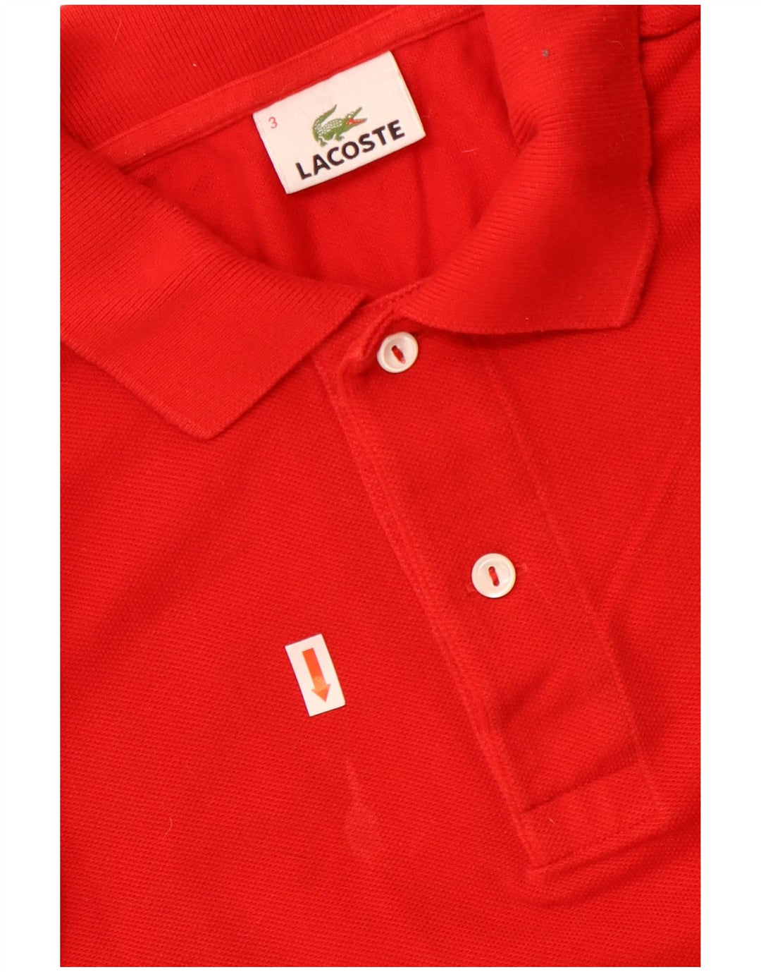 LACOSTE Polo para hombre talla 3 pequeño algodón rojo