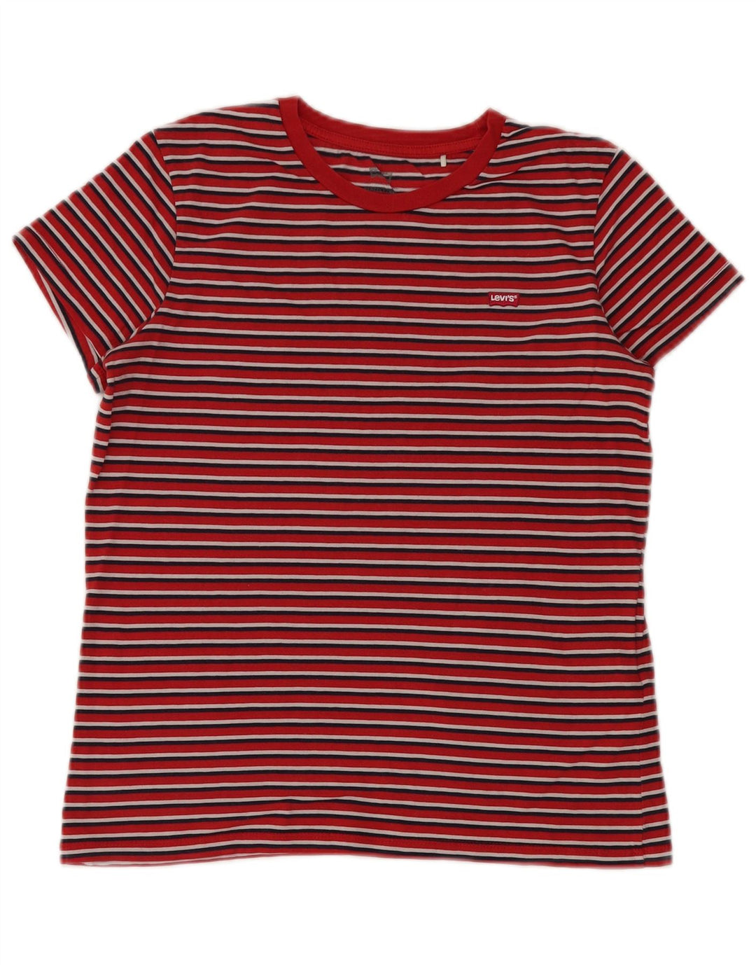LEVI'S Hombre Camiseta Top Small Rojo Rayas Algodón