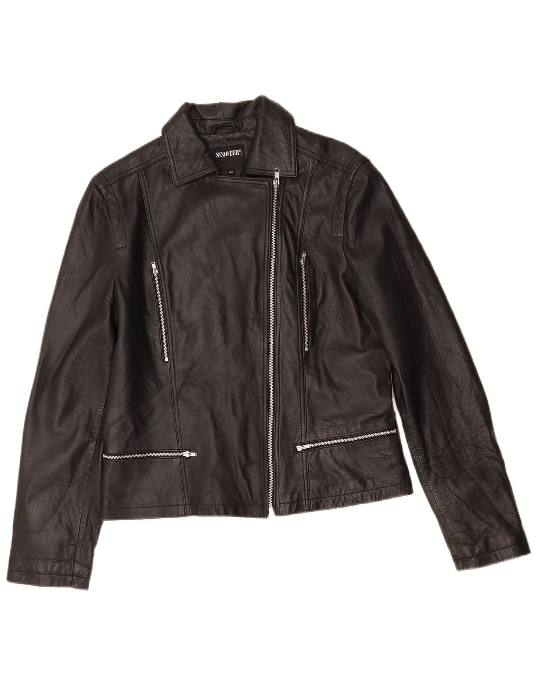 Scooter Chaqueta motera de cuero para mujer IT 42 Medium Black