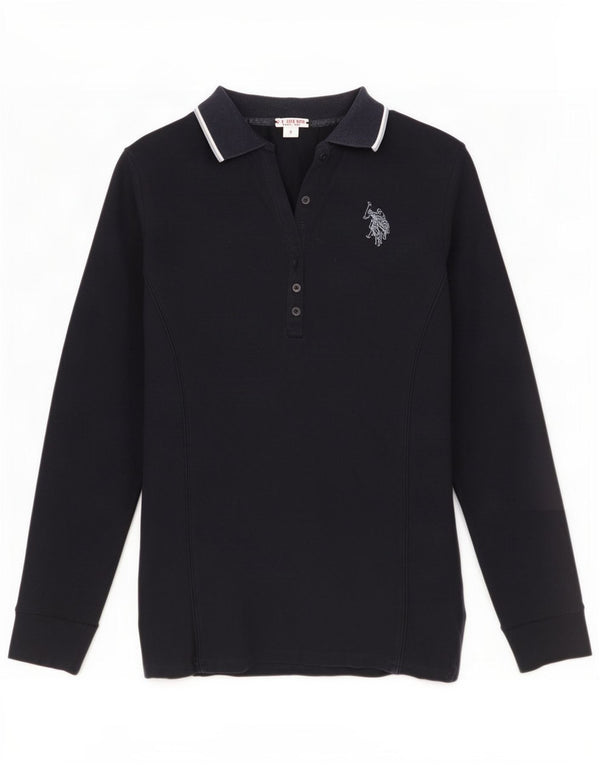 Asociación de Polo de EE. UU. Polo de manga larga para mujer UK 40 Small Azul marino