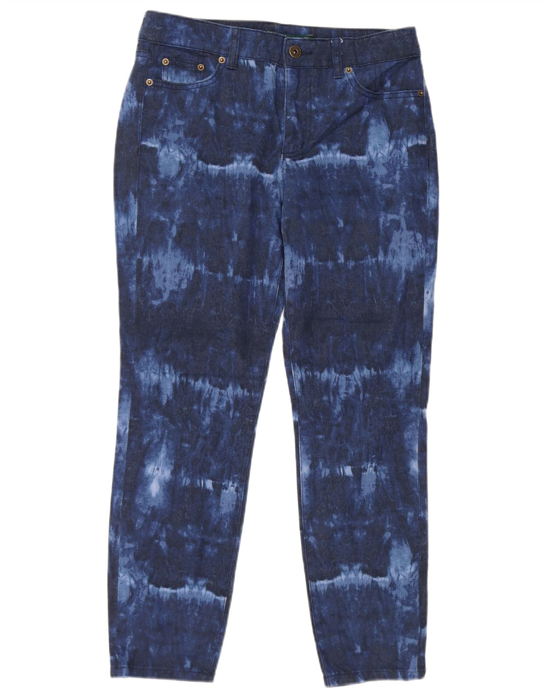 RALPH LAUREN Vaqueros ajustados para mujer US 4 Small W30 L26 Azul marino Tie Dye Algodón