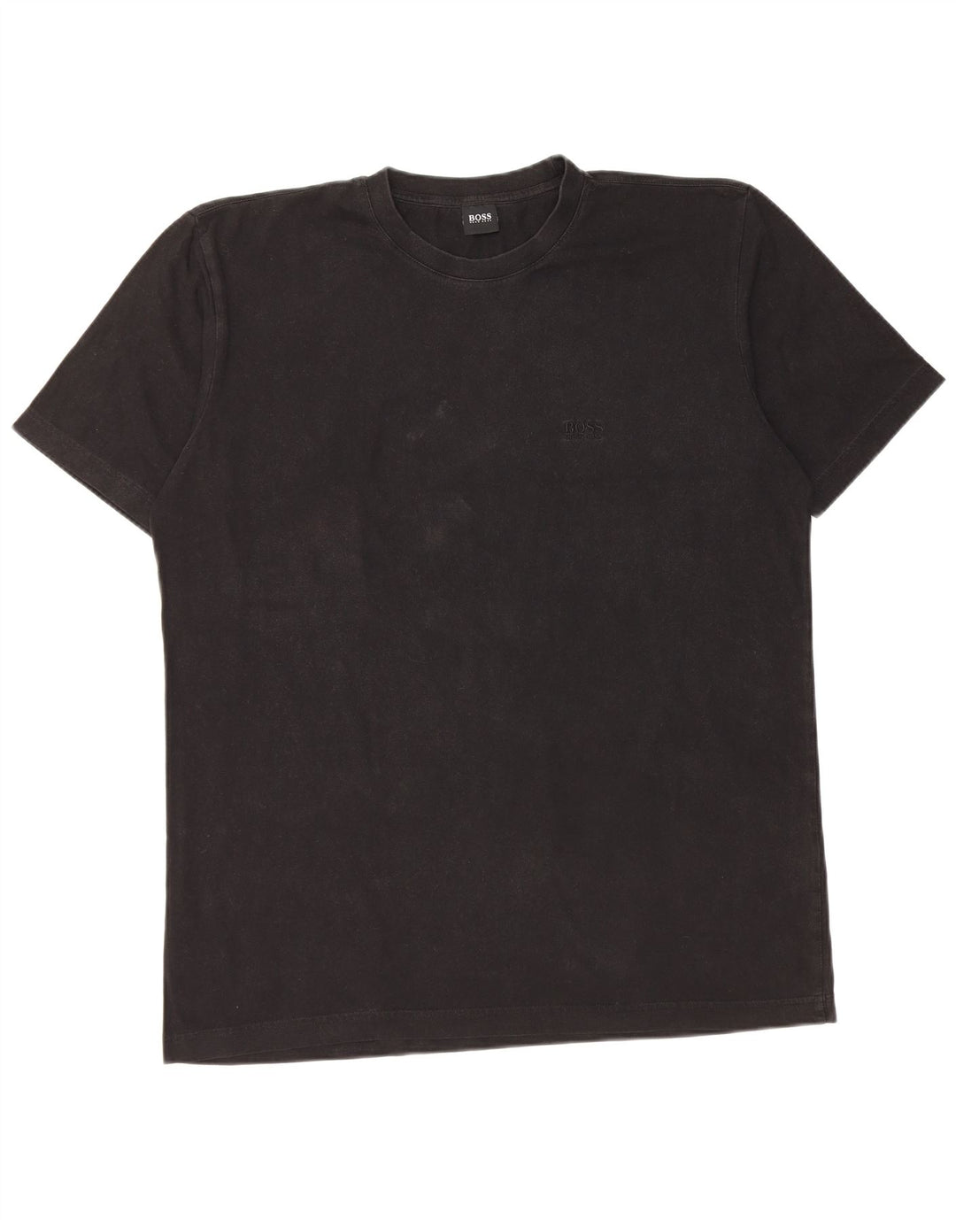 Hugo Boss Hombre Camiseta Top Grande Algodón Negro