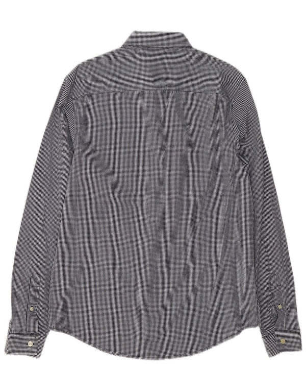 Camisa Penguin Heritage Slim Fit para hombre de algodón a cuadros en azul marino mediano
