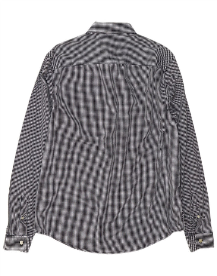 Camisa Penguin Heritage Slim Fit para hombre de algodón a cuadros en azul marino mediano