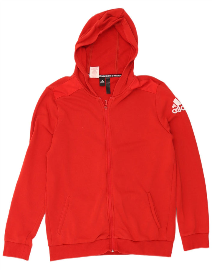 Adidas Hombre Graphic Zip Sudadera Con Capucha Suéter Medio Rojo Algodón