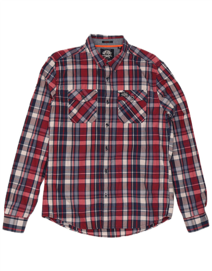 Camisa Superdry De Corte Regular Para Hombre De Algodón Con Cuadros Rojos Grandes