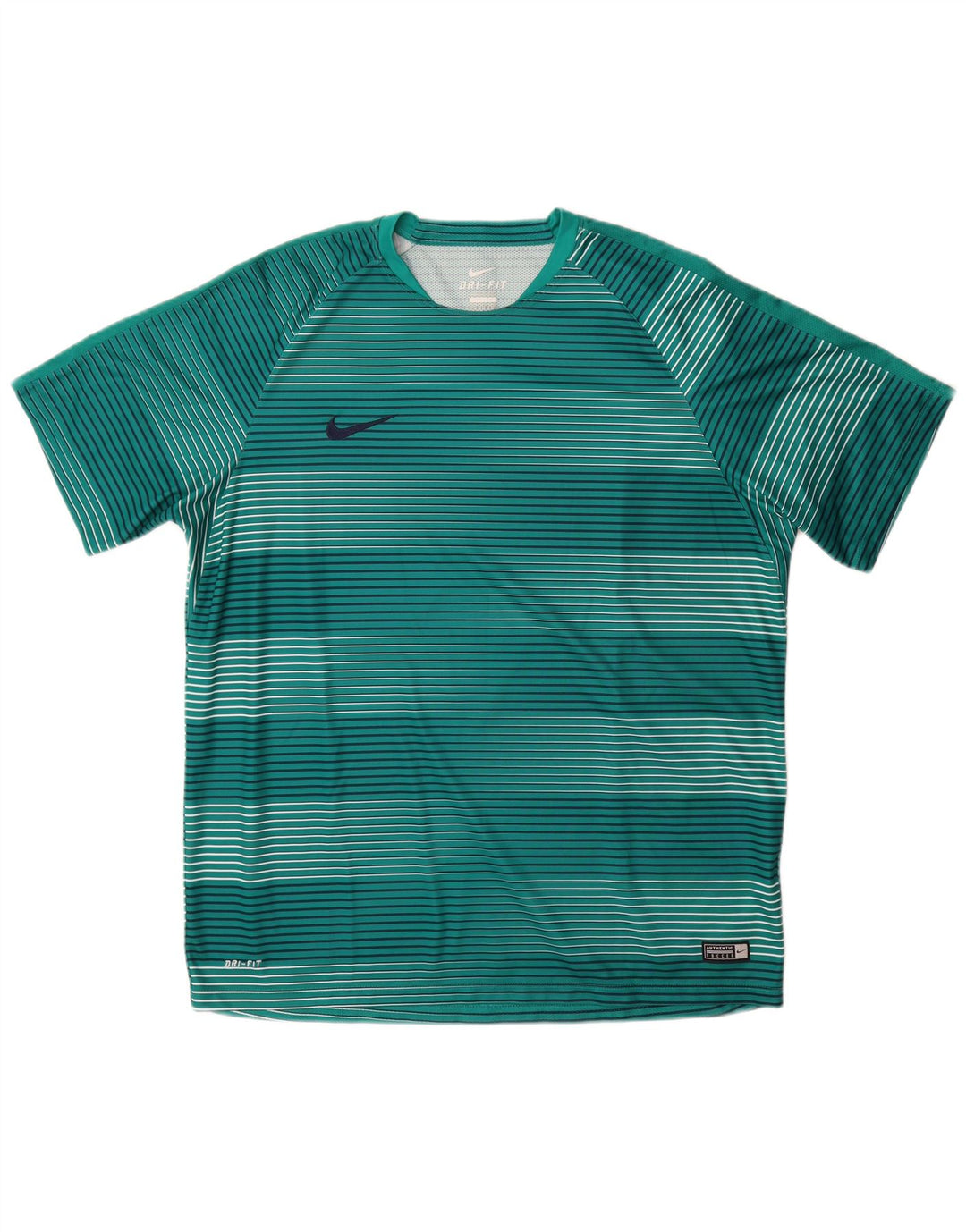 Nike Camiseta Dri Fit para hombre Top 2XL Poliéster a rayas verdes