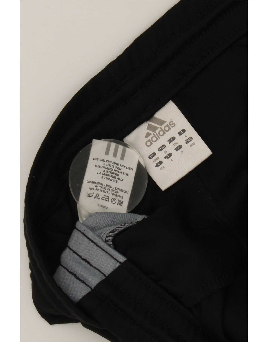 Adidas Pantalones de chándal para hombre UK 40/42 Medium Negro Colorblock Poliéster