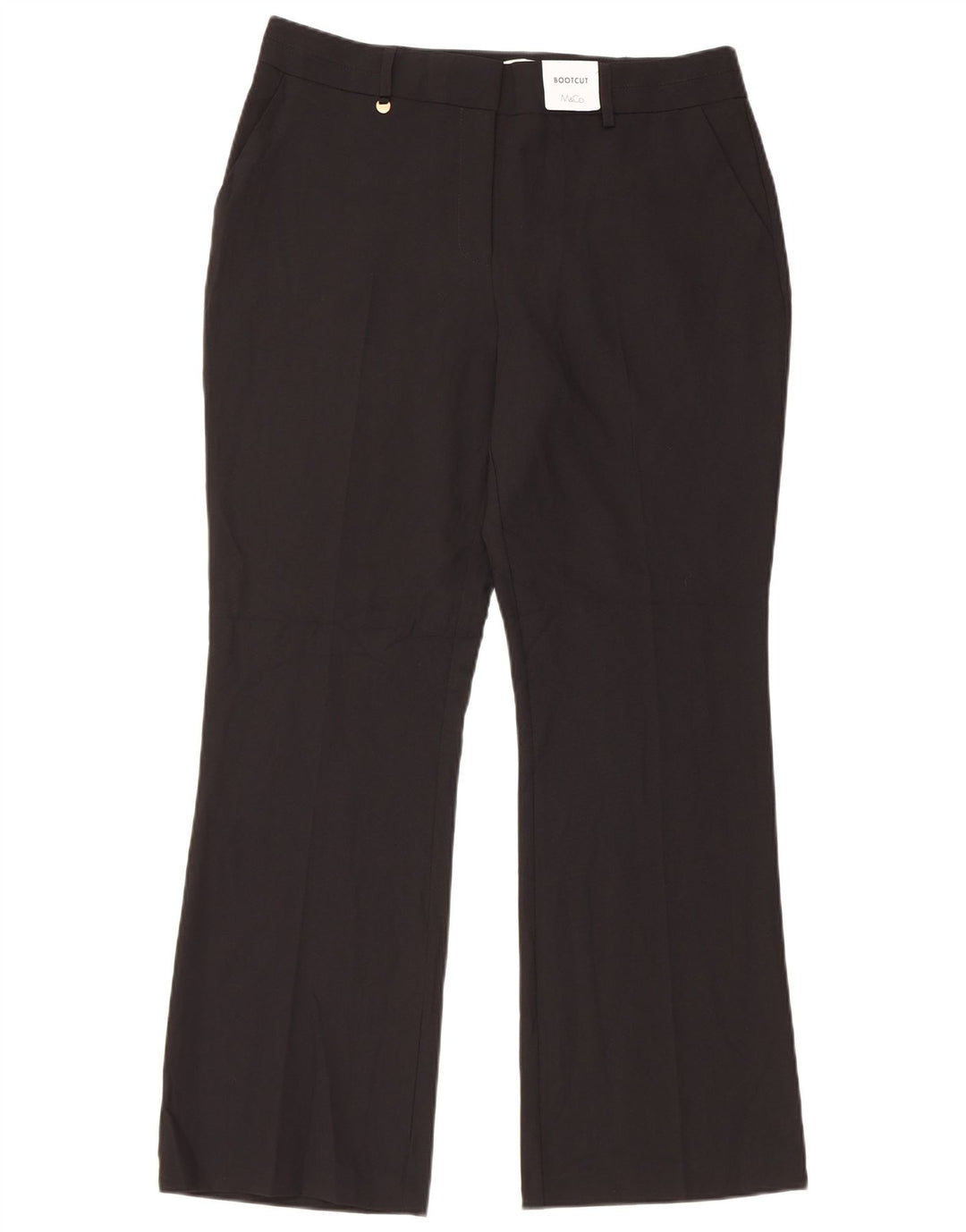 M&Co Pantalones chinos con corte de bota para mujer UK 14 Large W32 L29 Poliéster negro