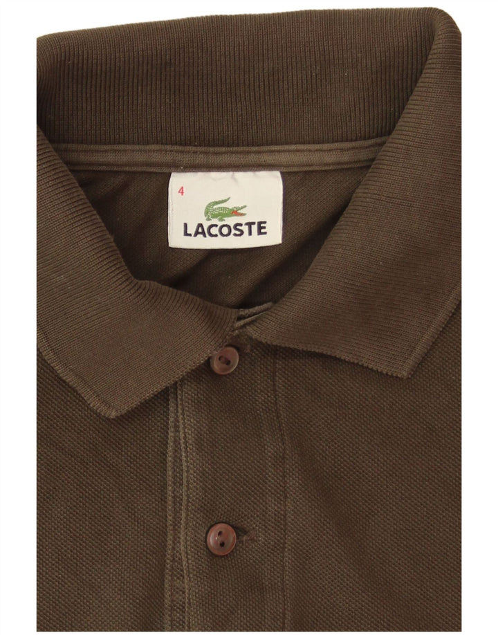 Polo Lacoste para hombre talla 4 mediano algodón caqui
