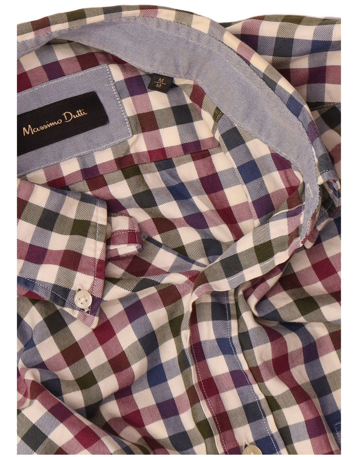 MASSIMO DUTTI Camisa Franela Hombre Mediana Algodón Vichy Multicolor