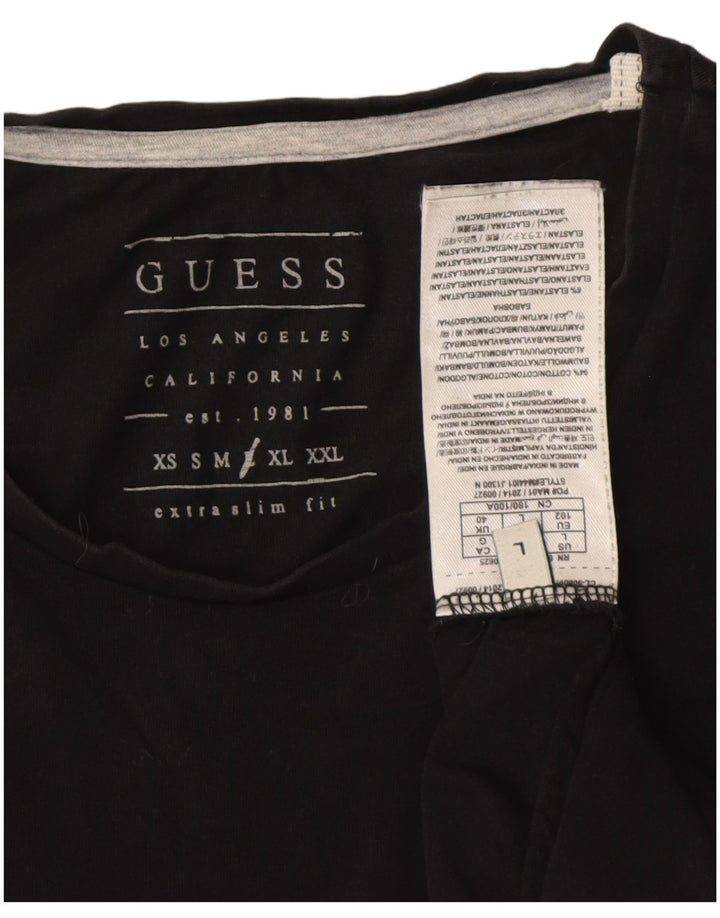 Guess Camiseta Hombre Top Grande Algodón Negro