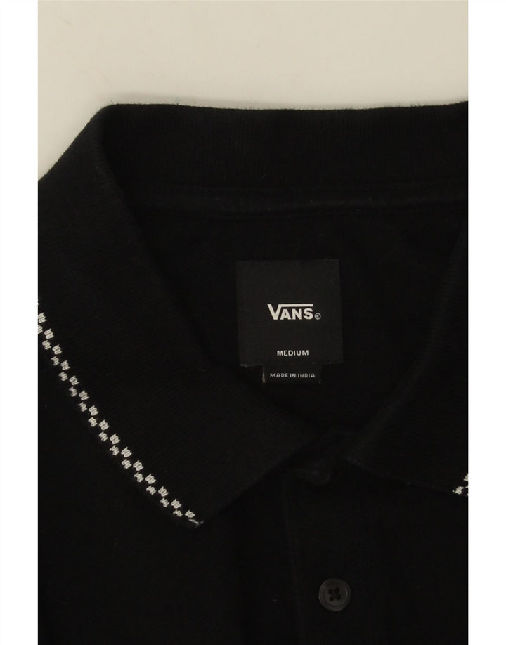 VANS Polo de manga larga para hombre Medium Black Geométrico