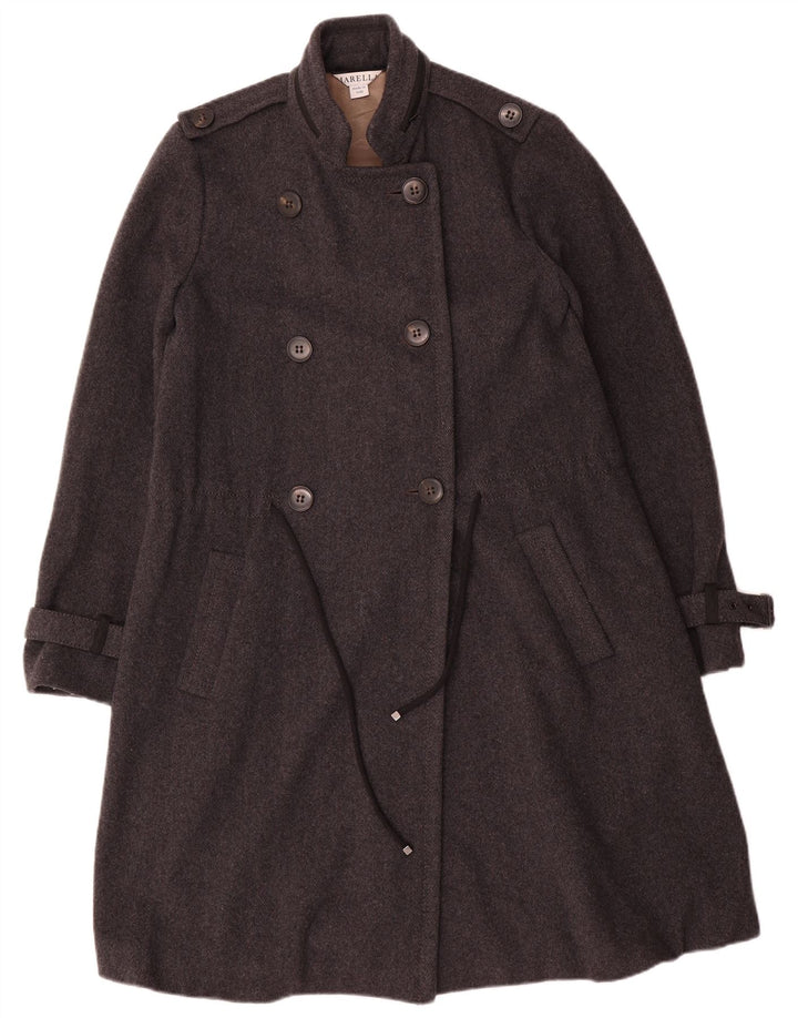 Marella Abrigo militar de doble botonadura para mujer UK 10 Small Grey Wool