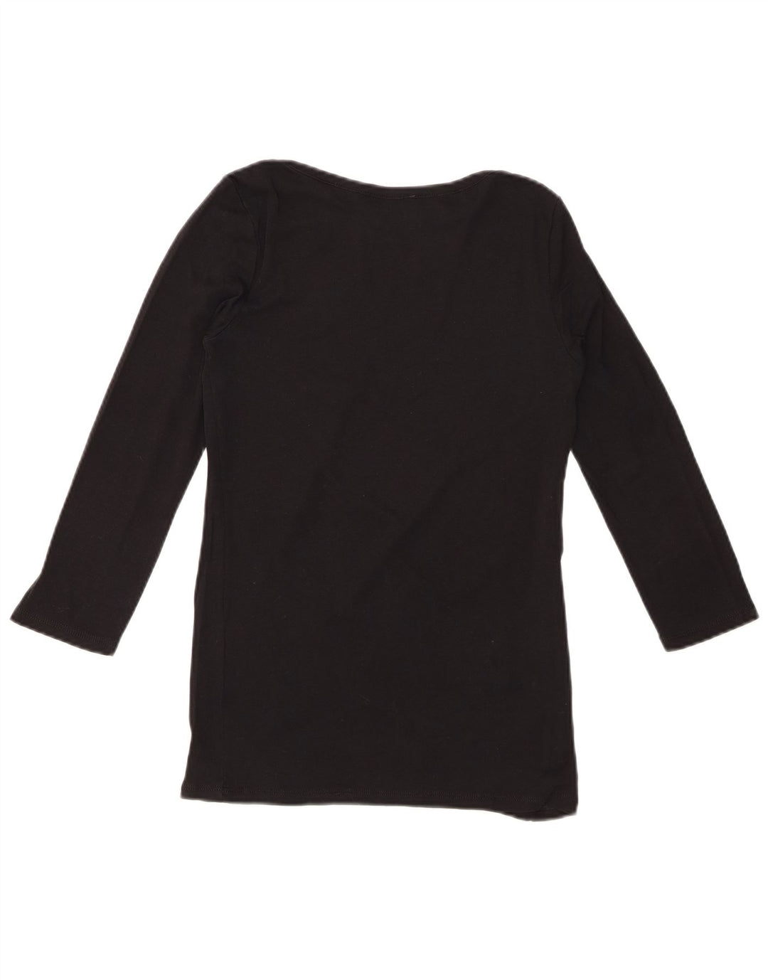 BENETTON Top gráfico para mujer manga 3/4 UK 8 Small Negro