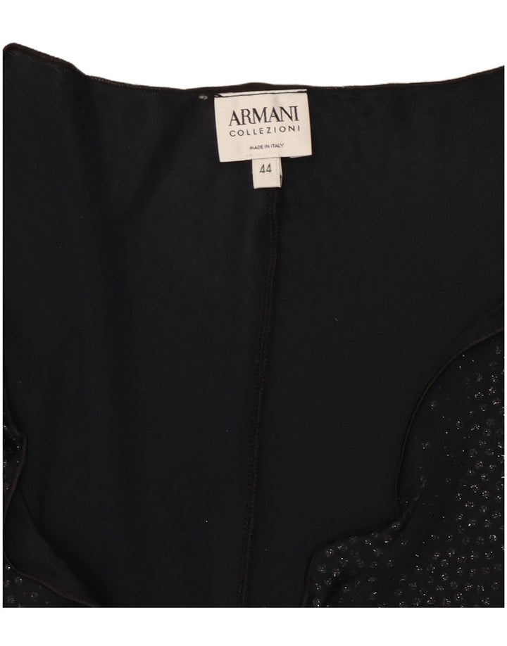 Armani Blusa de manga larga para mujer IT 44 Medium Black Spotted