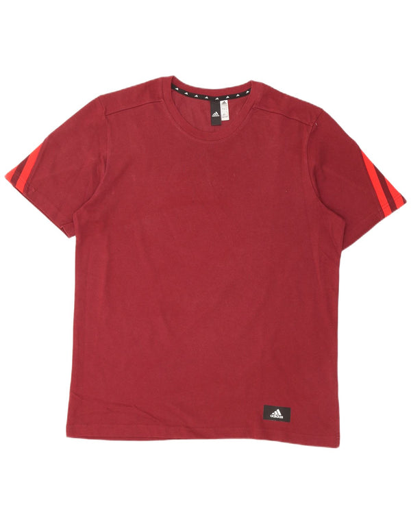 ADIDAS Hombre Primegreen Camiseta Top Algodón Granate Medio