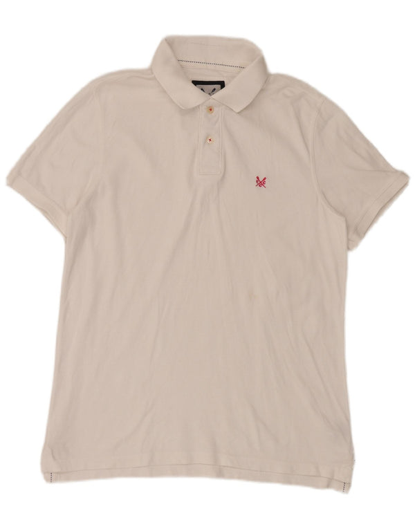 Crew Clothing Polo para hombre Algodón blanco mediano