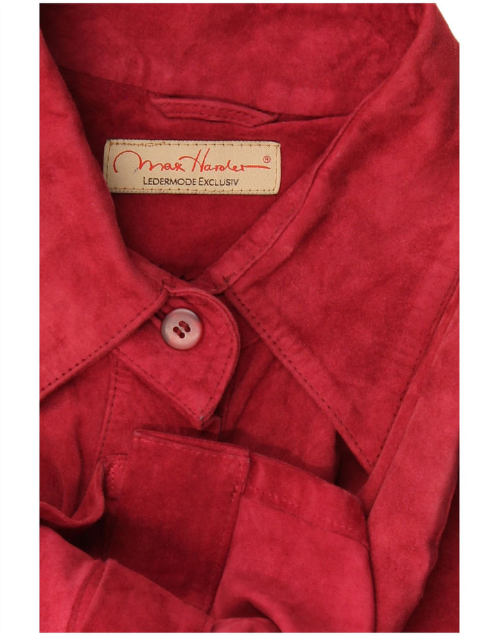 MAX HARDER Camisa de ante para mujer ES 40 XL Rojo