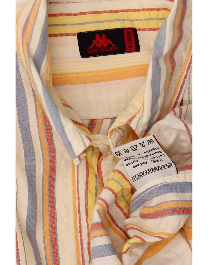 KAPPA Camisa Manga Corta Hombre XL Algodón Rayas Multicolor