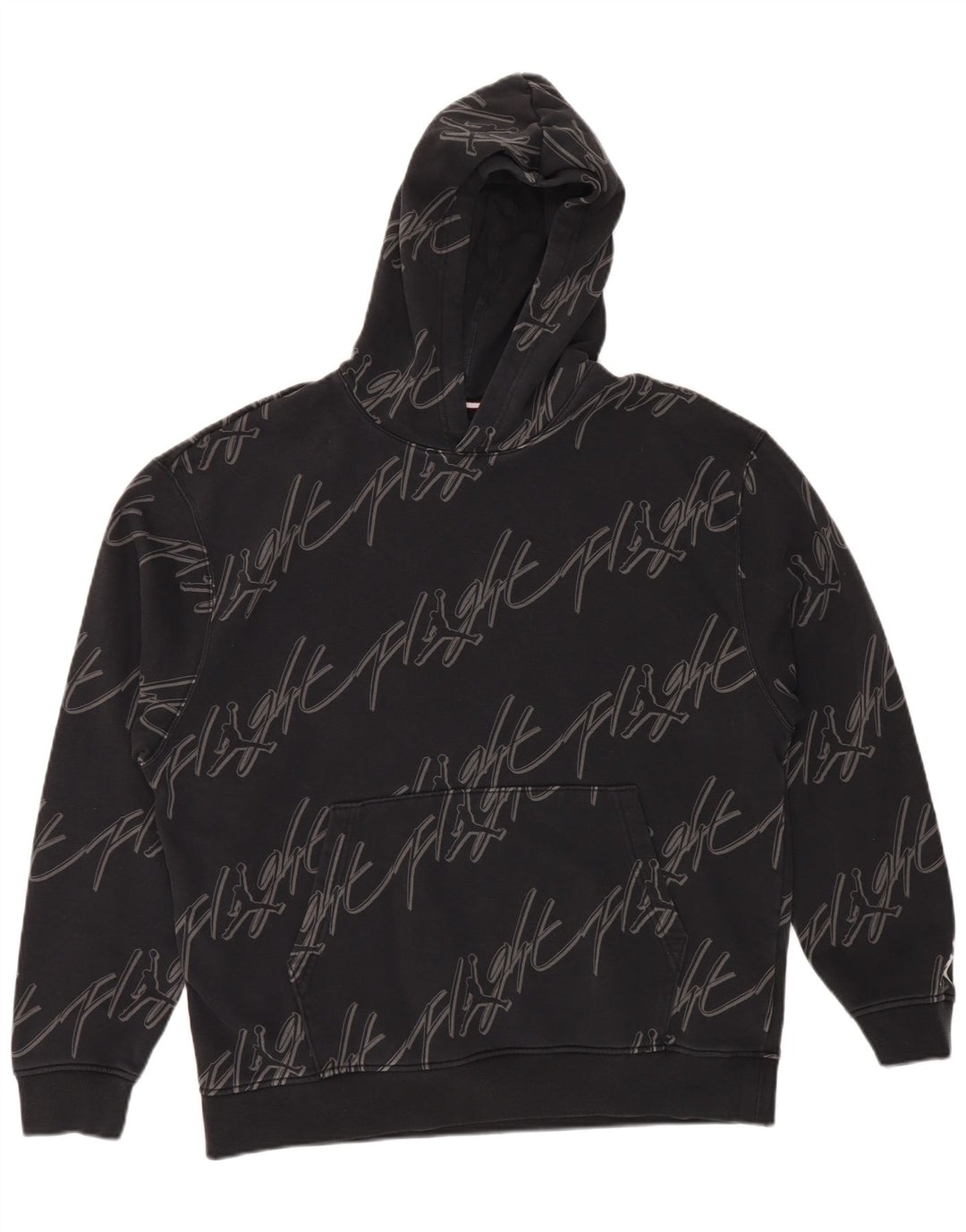 JORDAN Sudadera con capucha gráfica para hombre Jersey grande de algodón negro