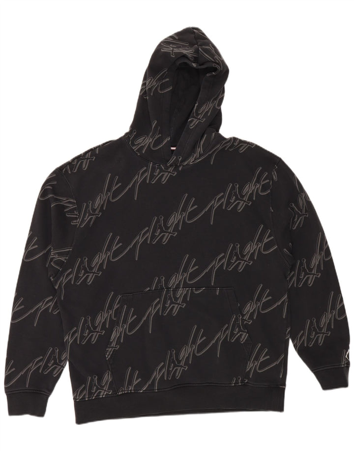 JORDAN Sudadera con capucha gráfica para hombre Jersey grande de algodón negro