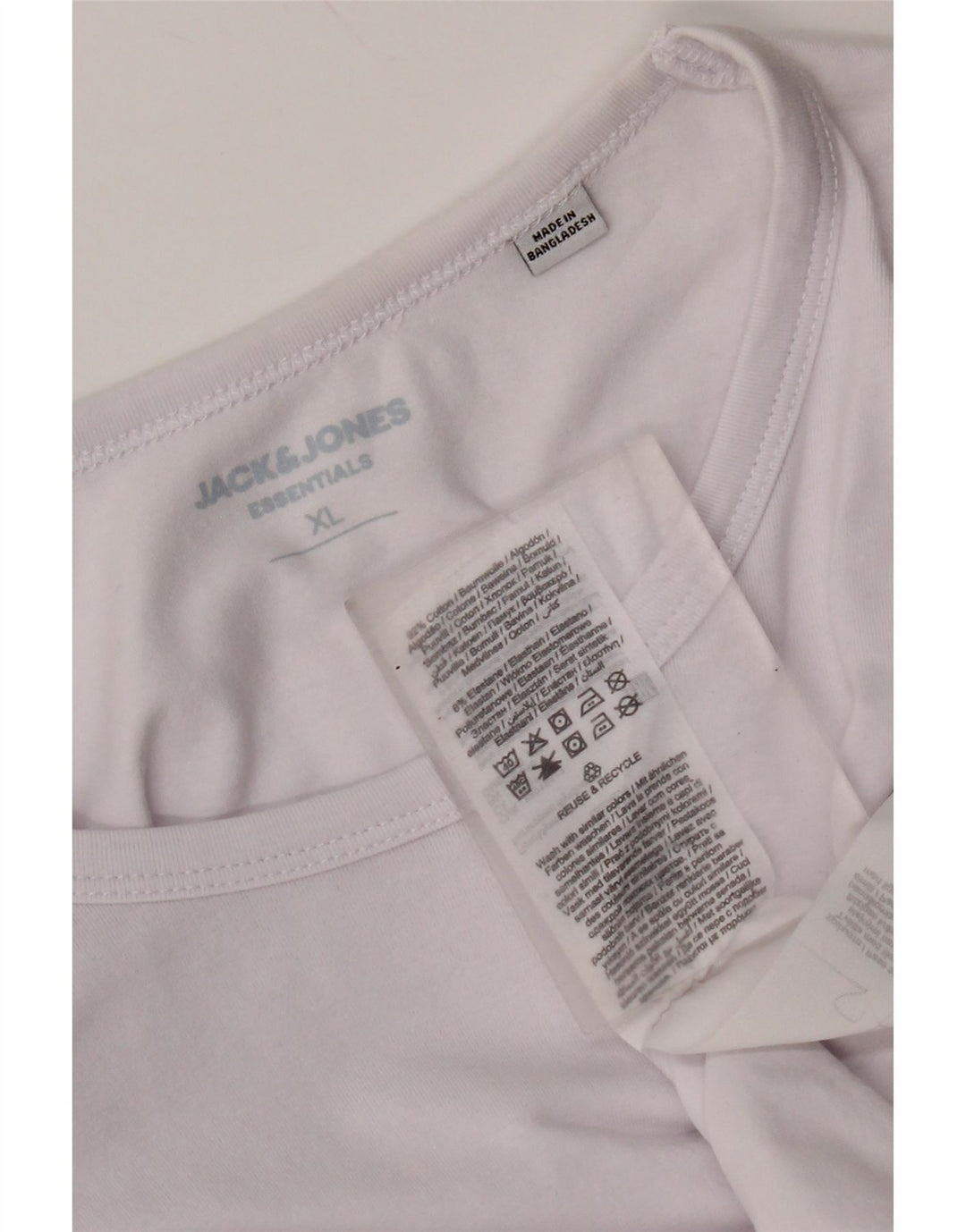 Jack & Jones Hombre Camiseta Manga Larga XL Blanco Algodón