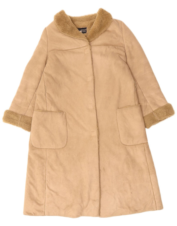 ARMANI Abrigo Sherpa para mujer Reino Unido 46 Grande Beige