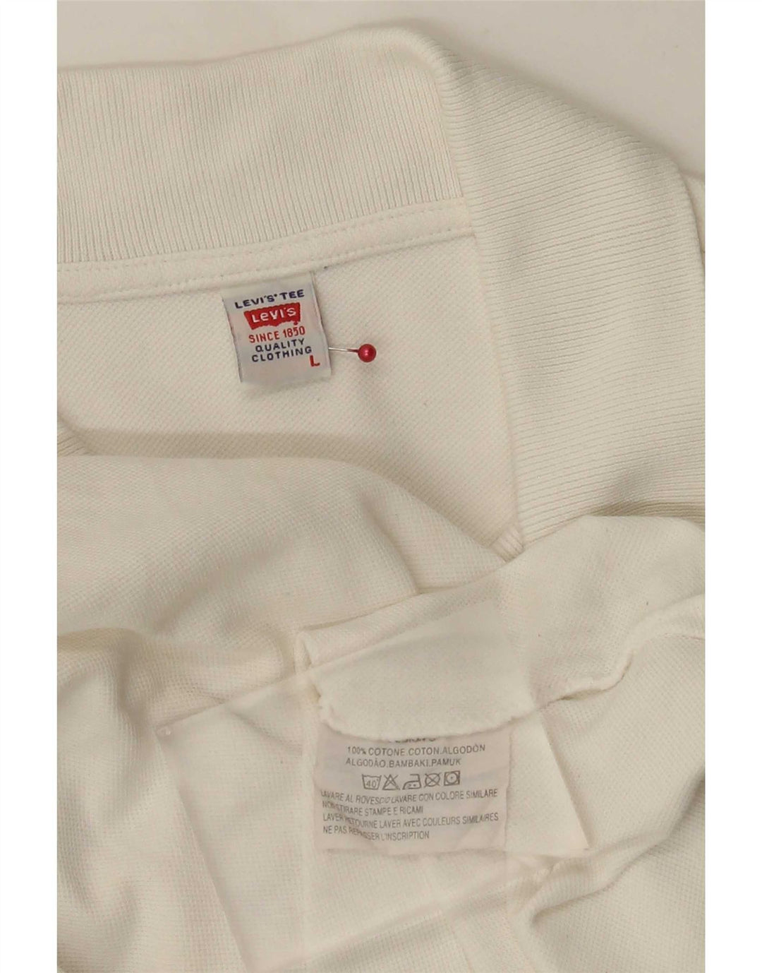 Polo Levi's para hombre de algodón blanco grande