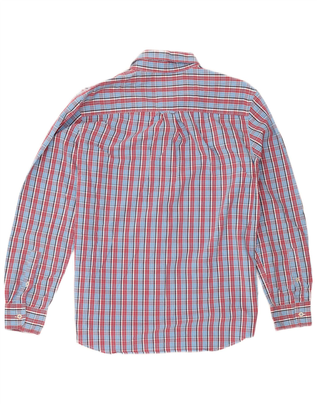 Camisa Chaps Hombre Algodón Cuadros Azul Medio