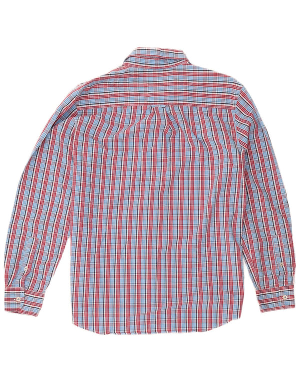 Camisa Chaps Hombre Algodón Cuadros Azul Medio