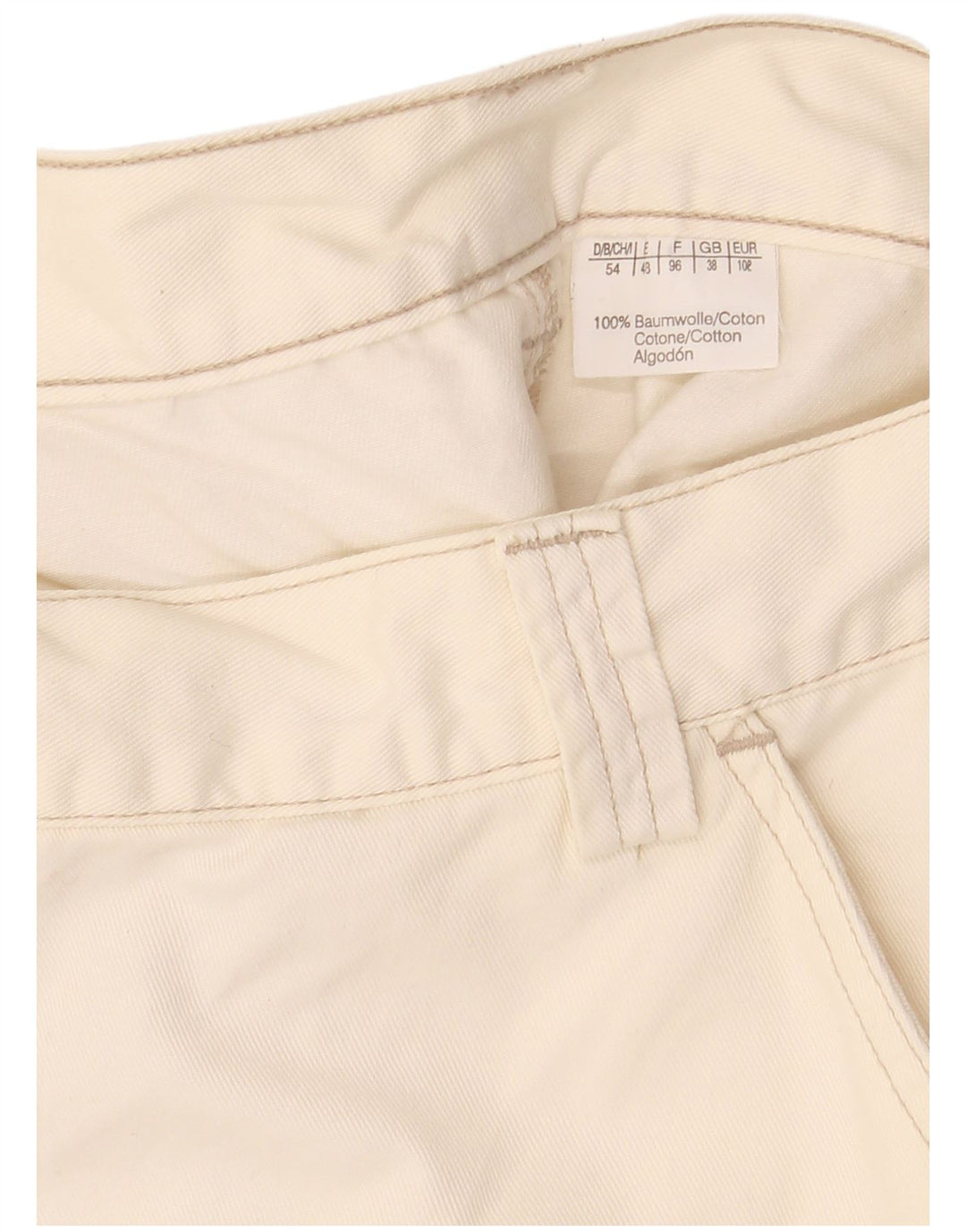 Vintage hombres cargo pantalones cortos W38 XL algodón blanco