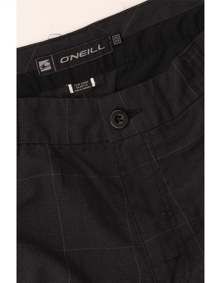 Pantalones cortos chinos O'Neill para hombre W33 Poliéster a cuadros gris medio