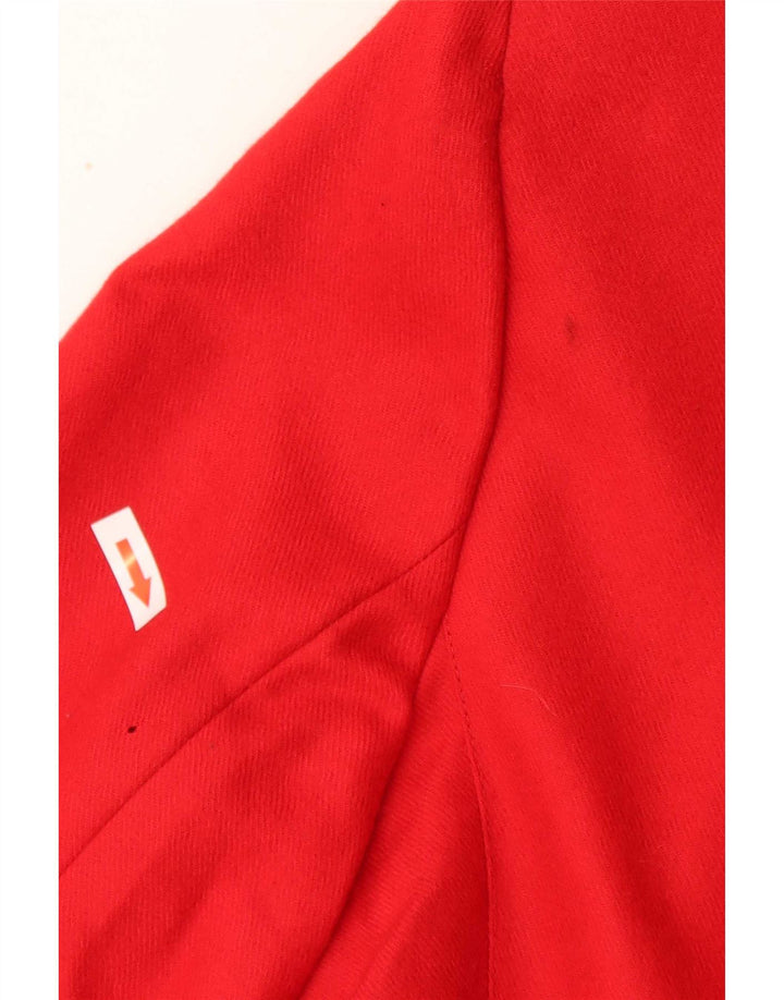 Vintage mujer 5 botones Blazer chaqueta IT 44 medio rojo lana clásico