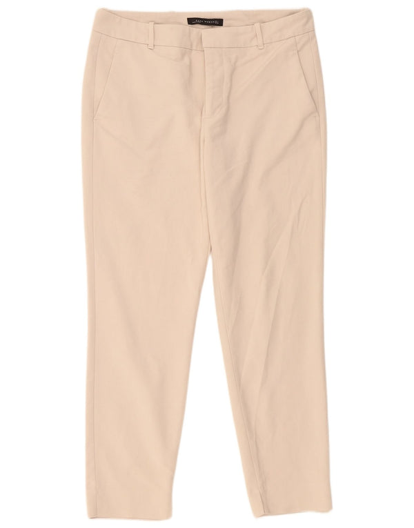 Zara Womens Slim Chino Trousers Large W32 L28 Beige