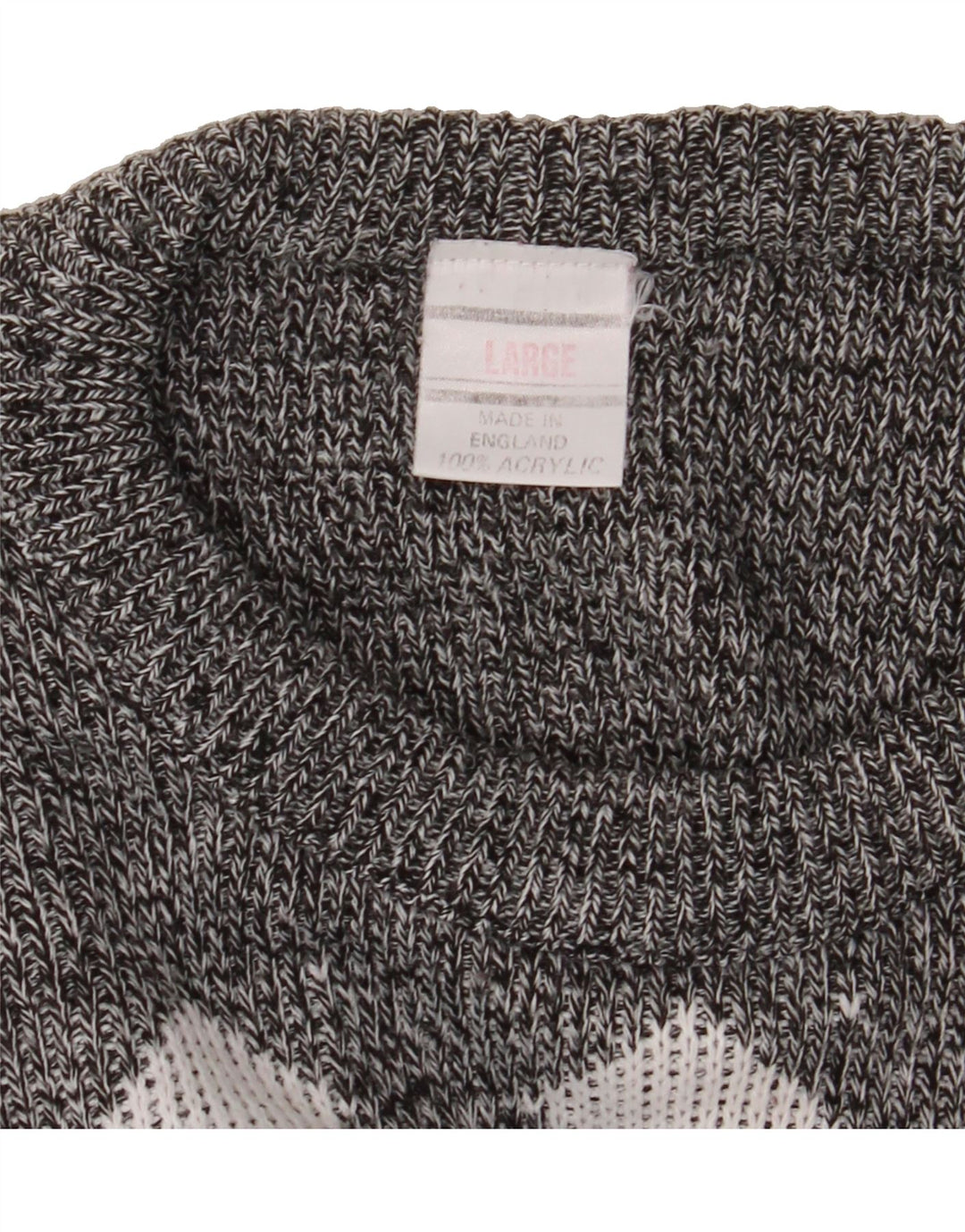 VINTAGE Mens Crew Neck Jumper Sweater Large Grey Argyle/Diamond Acrylic Vintage Vintage and Second-Hand Vintage from Messina Hembry 