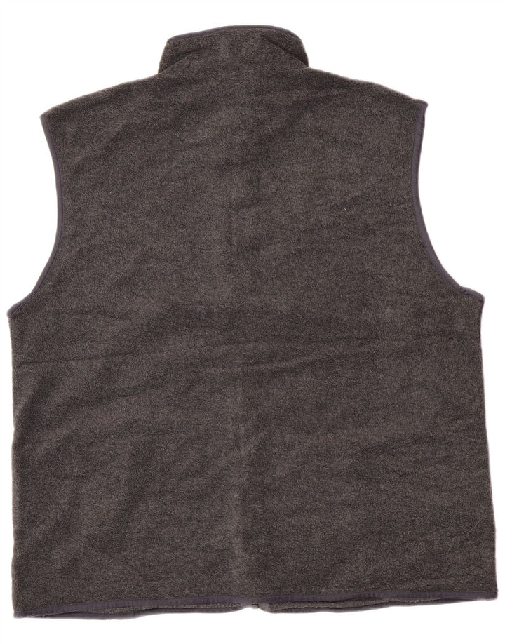 Vintage Hombres Fleece Gilet Reino Unido 42 XL Poliéster Gris