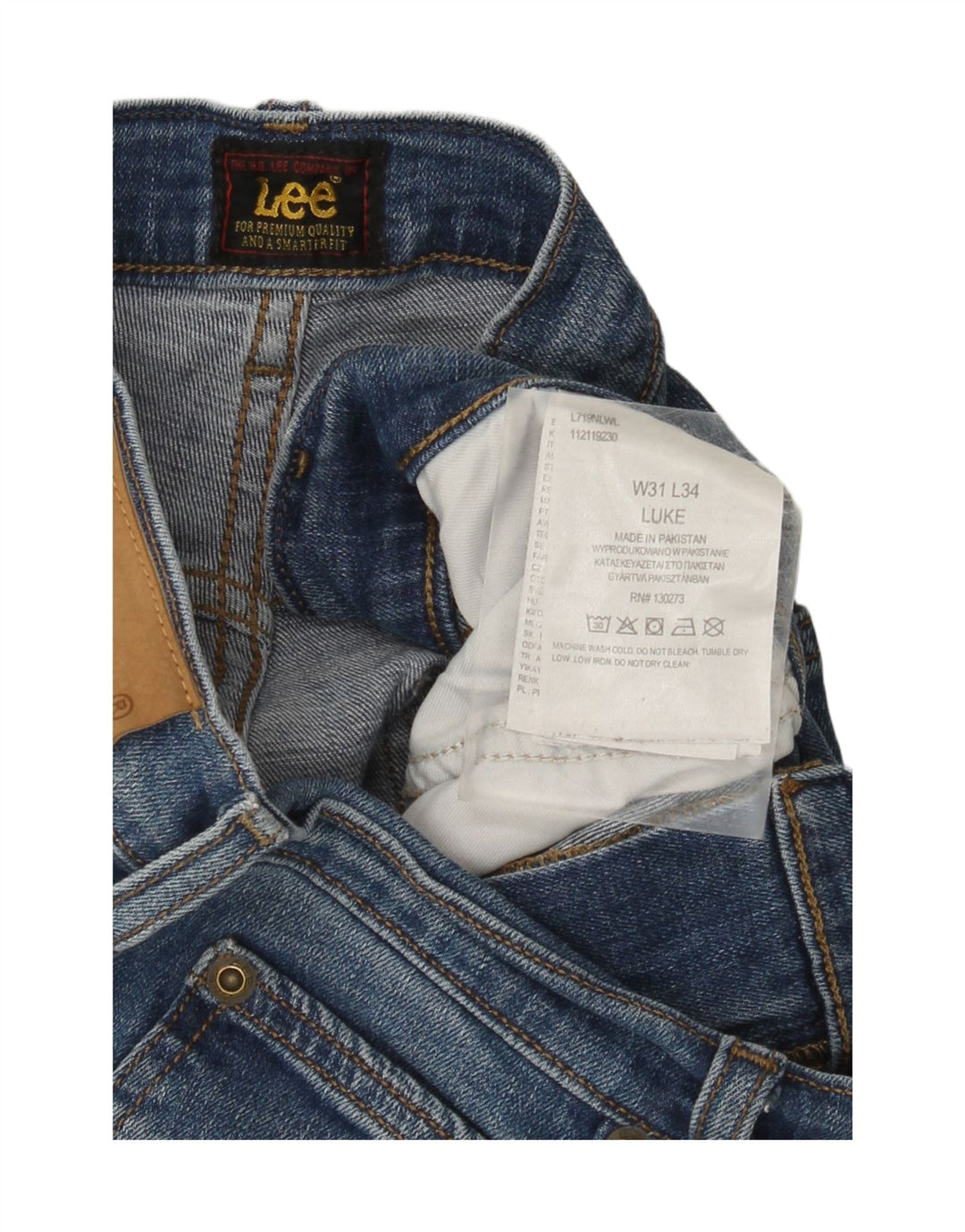 LEE Hombre Luke Slim Jeans W31 L34 Algodón Azul
