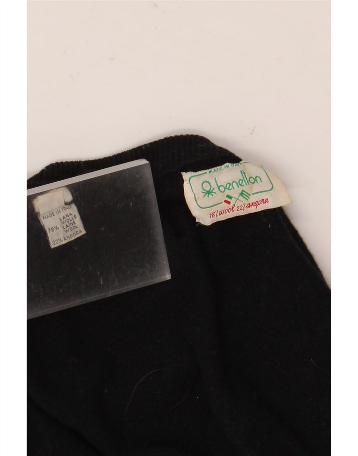 Benetton Jersey Mujer Cuello Redondo IT 50 XL Lana Negro