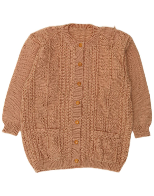 Vintage mujer Cardigan suéter Reino Unido 18 XL Beige