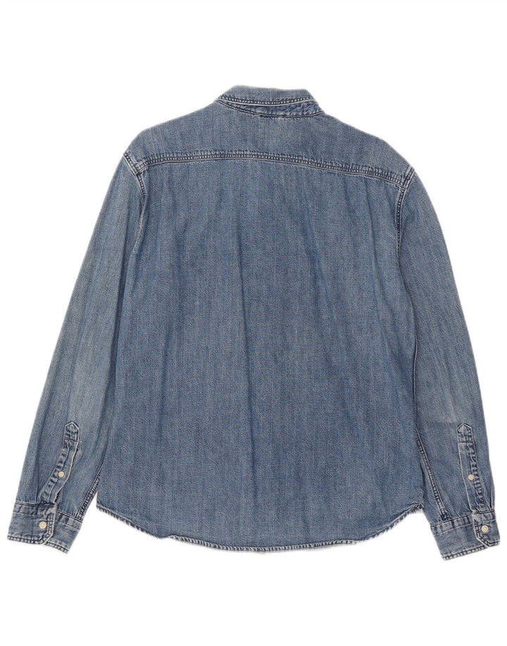 Levi's Camisa vaquera ajustada para hombre UK 40 Algodón azul grande