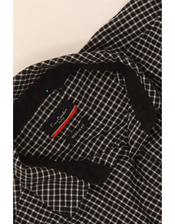 Camisa Pierre Cardin Hombre Regular Fit Cuadros Negros Grandes