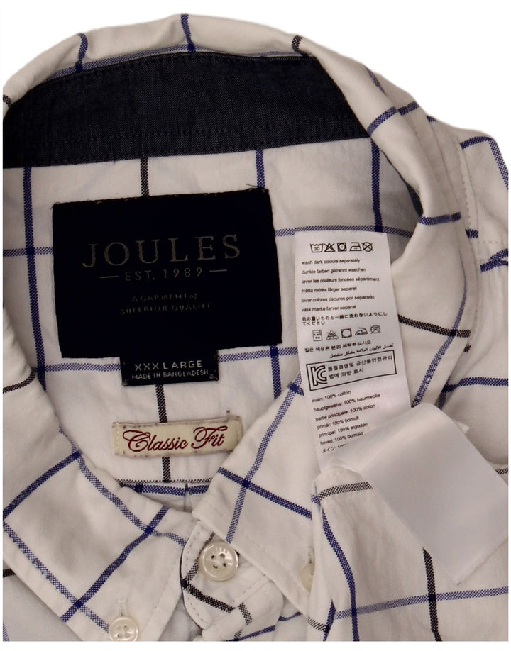 Camisa Joules Hombre Classic Fit 3XL Algodón A Cuadros Blanco