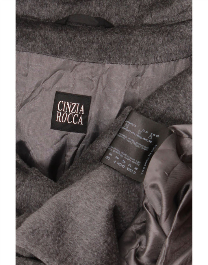 Cinzia Rocca Abrigo para mujer UK 46 Lana gris grande